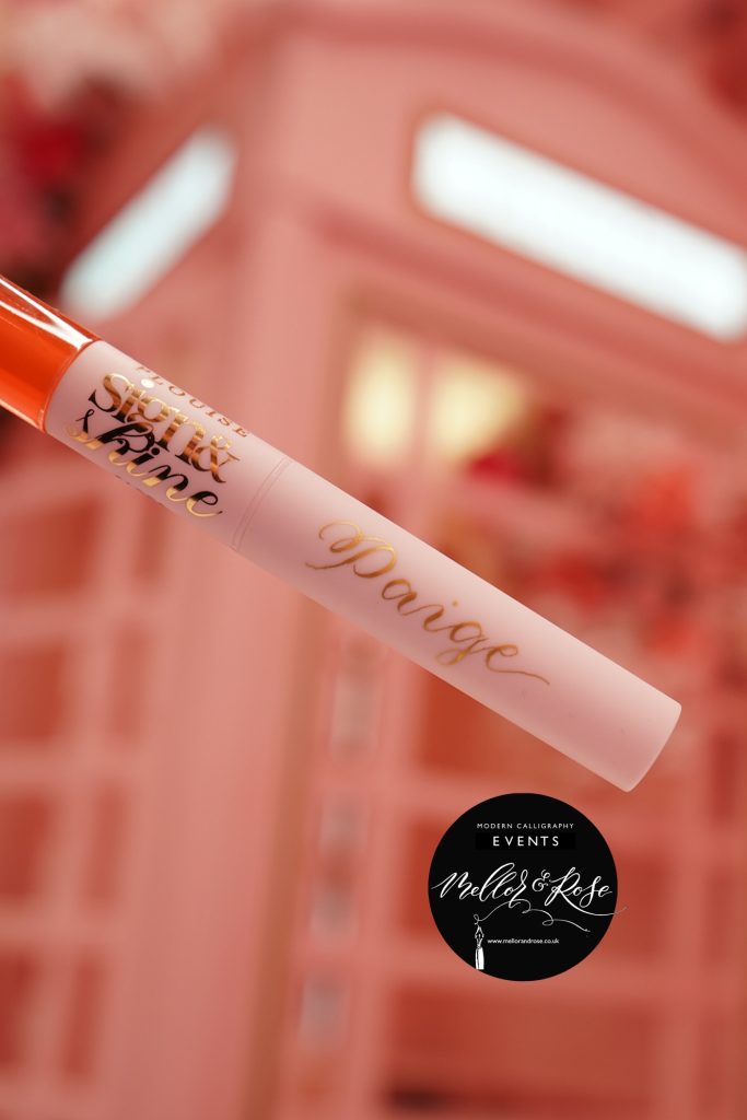 Mellor & Rose Hot Foiling Event Calligraphy Personalisation Manchester