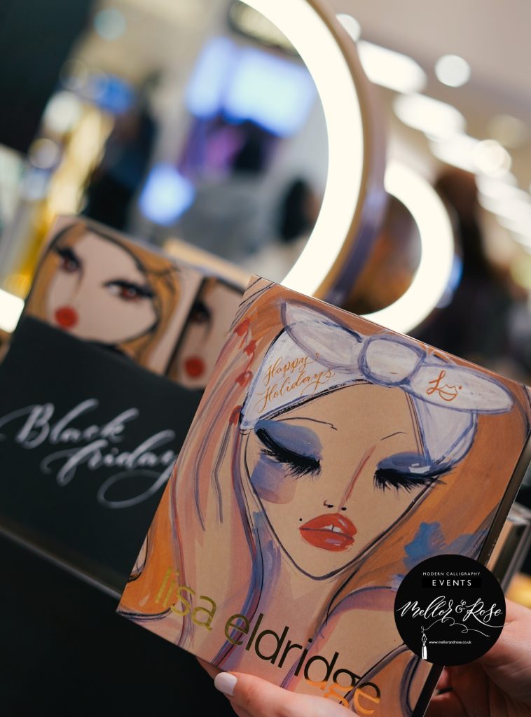 Mellor & Rose Lisa Eldridge Event Calligraphy Personalisation Selfridges London